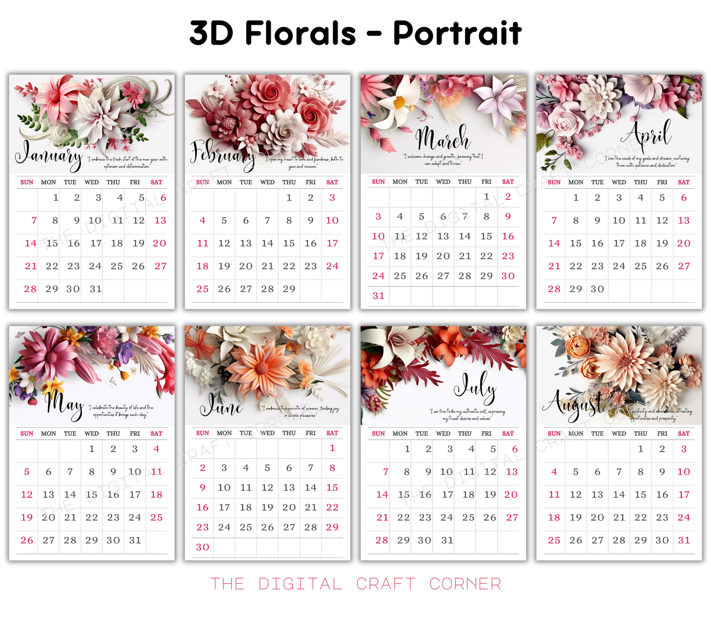 2024 Floral Calendars