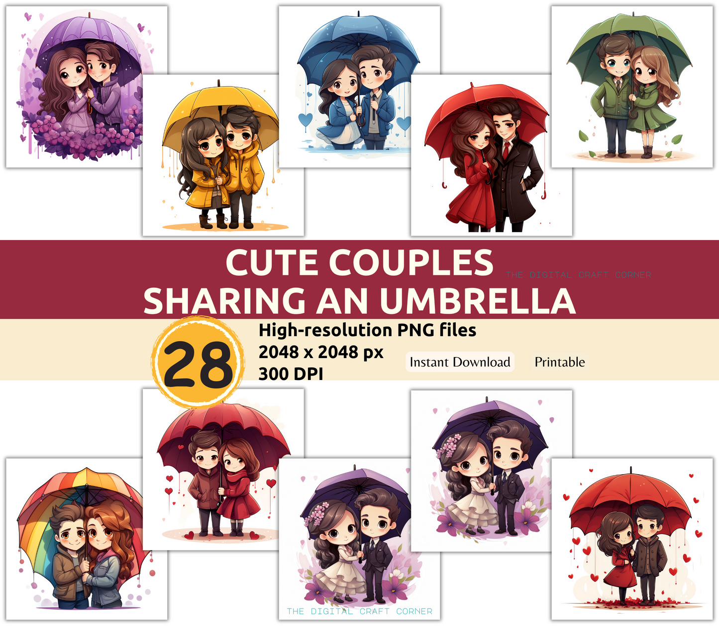 Cute Couples sharing an Umbrella