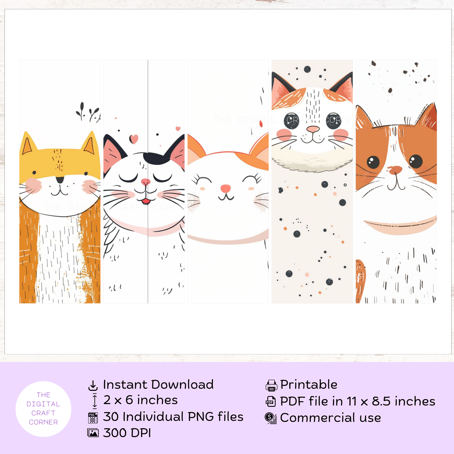 Cute Cat Face - Bookmarks