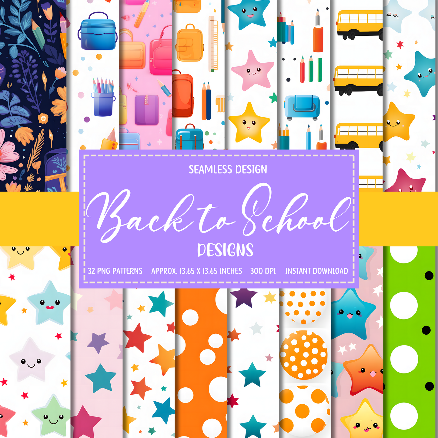 Back to School - Seamless Patterns