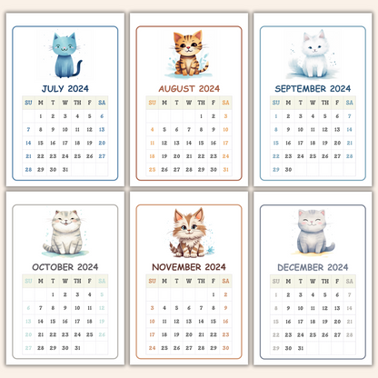 2024 Calendar - Cute Cats