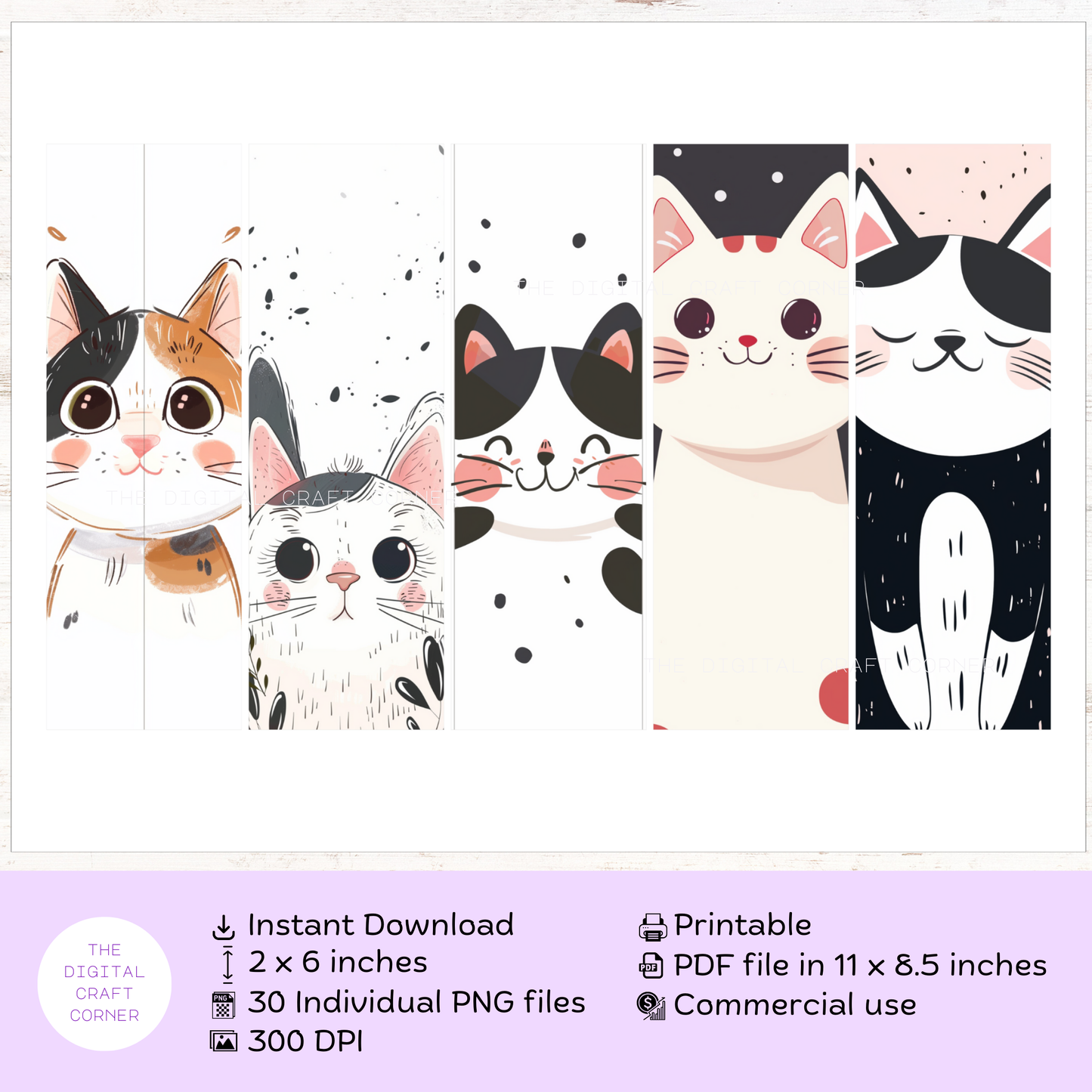 Cute Cat Face - Bookmarks