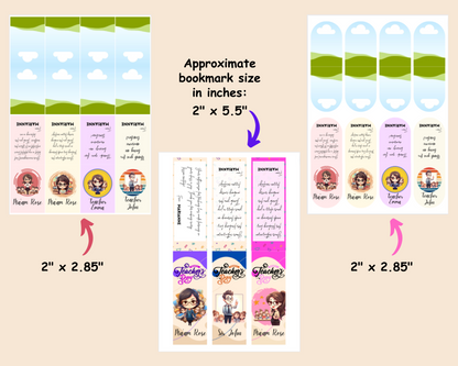 Chibi Teachers with Students Clipart + Bookmark Templates