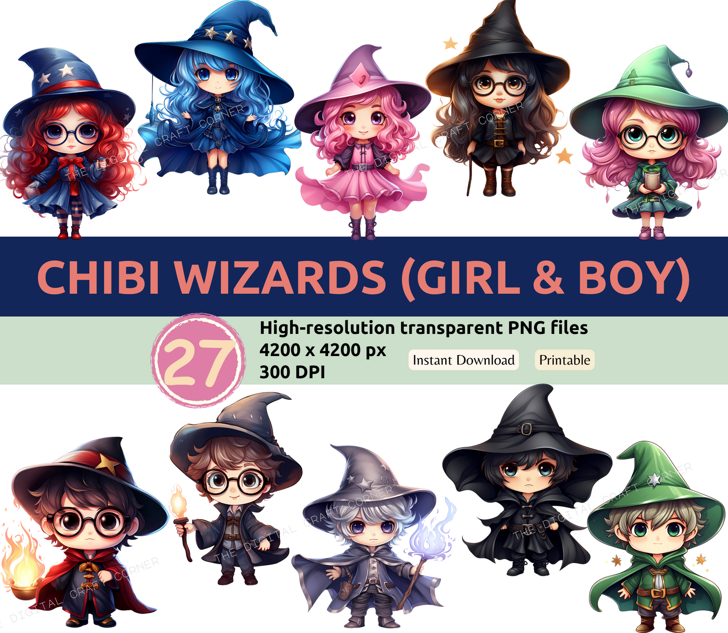 Chibi Wizards (Girl and Boy)