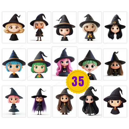 Cute 3D Witches