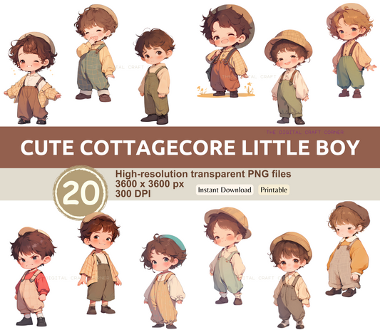 Cute Cottagecore Little Boy
