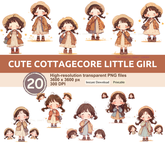 Cute Cottagecore Little Girl