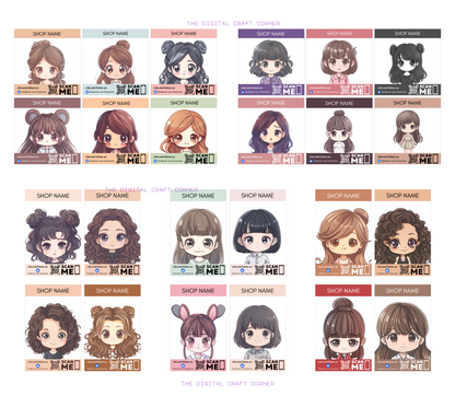 Chibi Girl Earring Cards