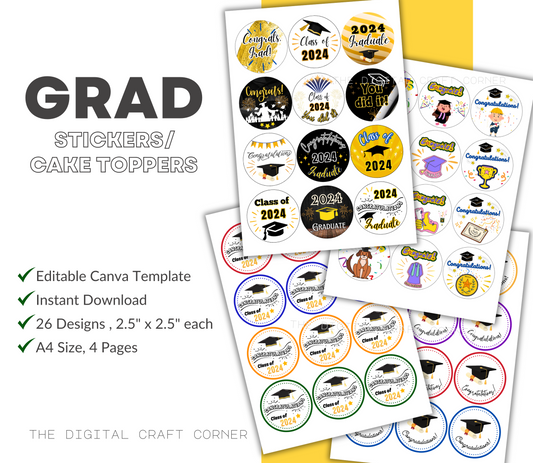 Graduation Stickers/Cake Topper