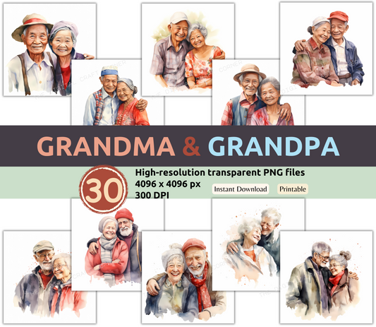 Grandma & Grandpa Wall Art