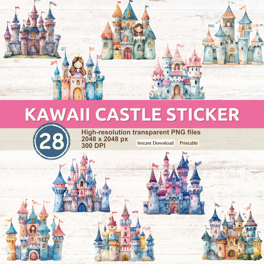 Kawaii Castle Sticker