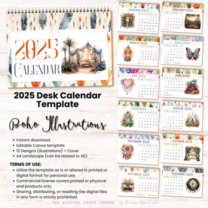 2025 Calendar Templates Bundle  - Landscape format