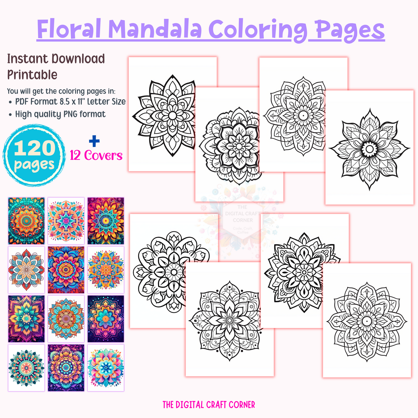Floral Mandala Coloring Pages