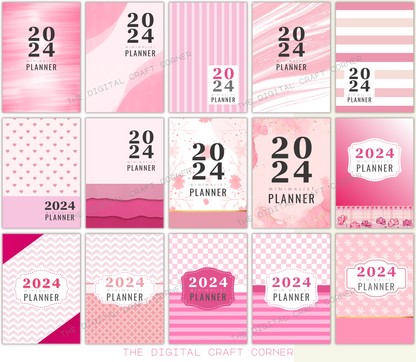 2024 Minimalist Pink Planner