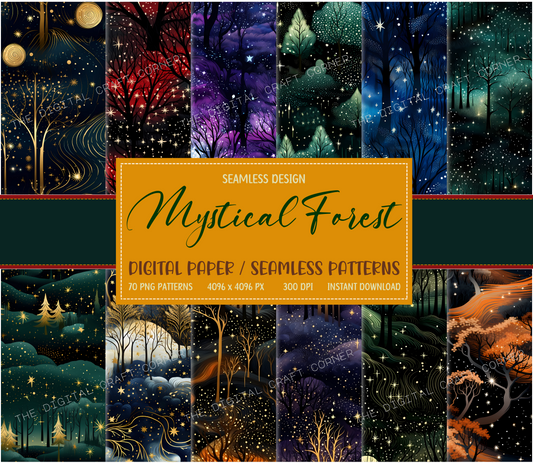 Mystical Forest Seamless Patterns