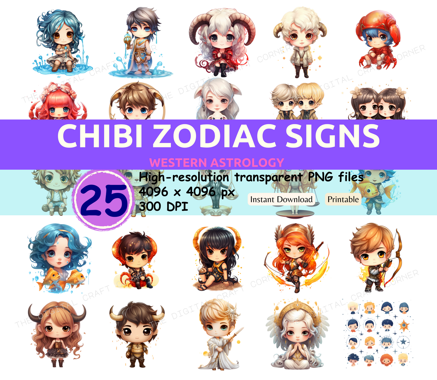 Chibi Zodiac Signs - Western Astrology