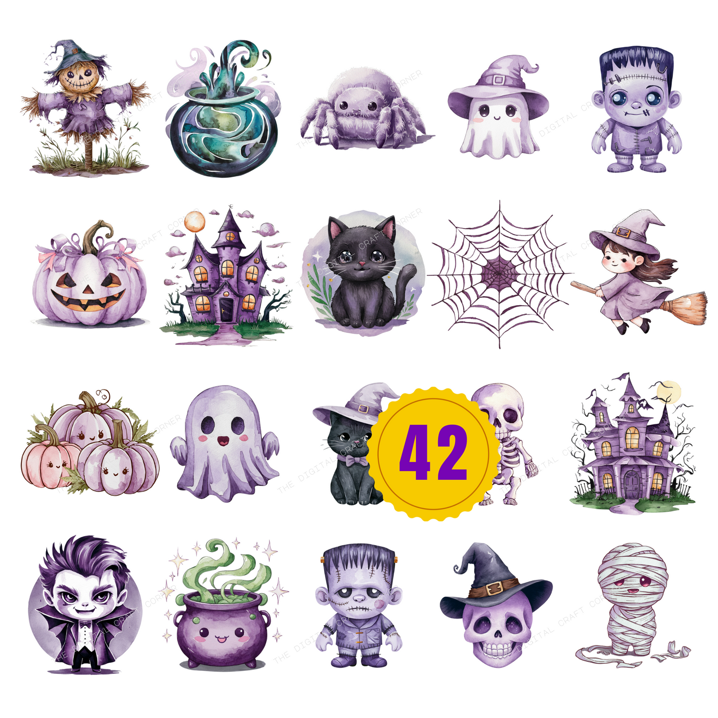 Purple Halloween Illustrations