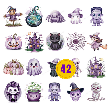 Purple Halloween Illustrations