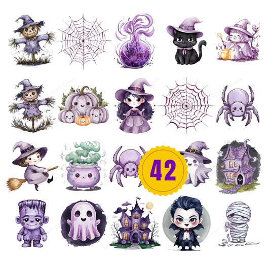 Purple Halloween Illustrations