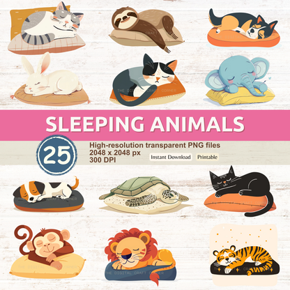 Sleeping Animals on a Cushion