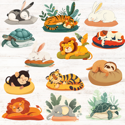 Sleeping Animals on a Cushion