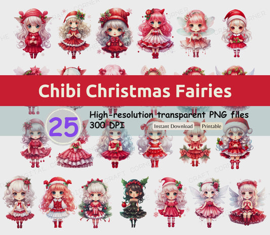 Chibi Christmas Fairy Clip Art