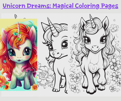 Unicorn Dreams: Magical Coloring Pages